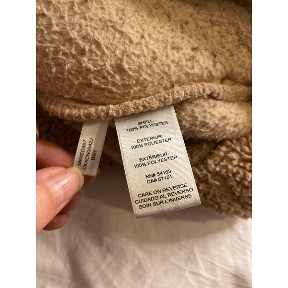 Minimalist Cozy Sherpa Fleece Zip Jacket Beige Neutral Calvin Klein M - Picture 5 of 7